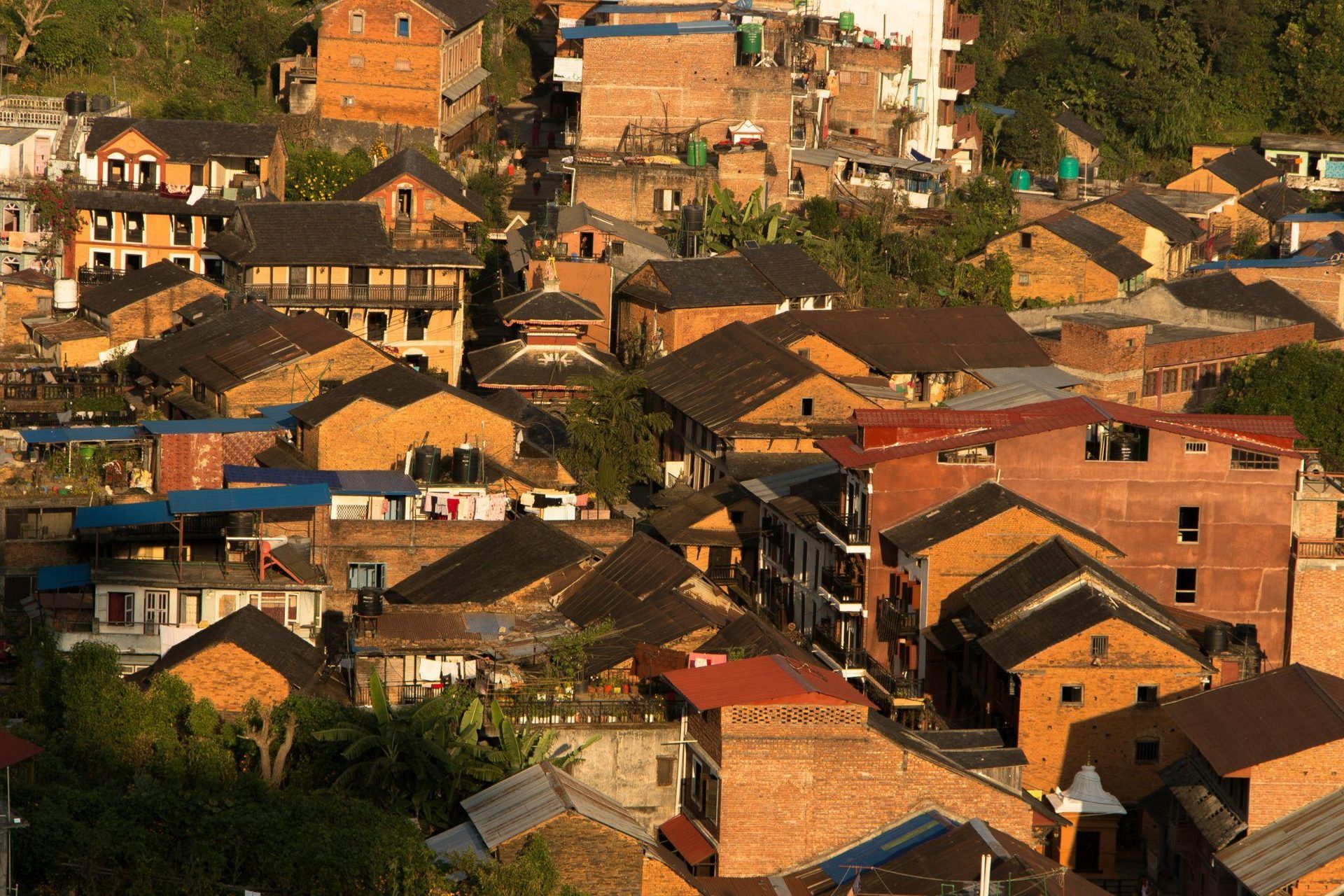 Rooftops of the old town at golden hour