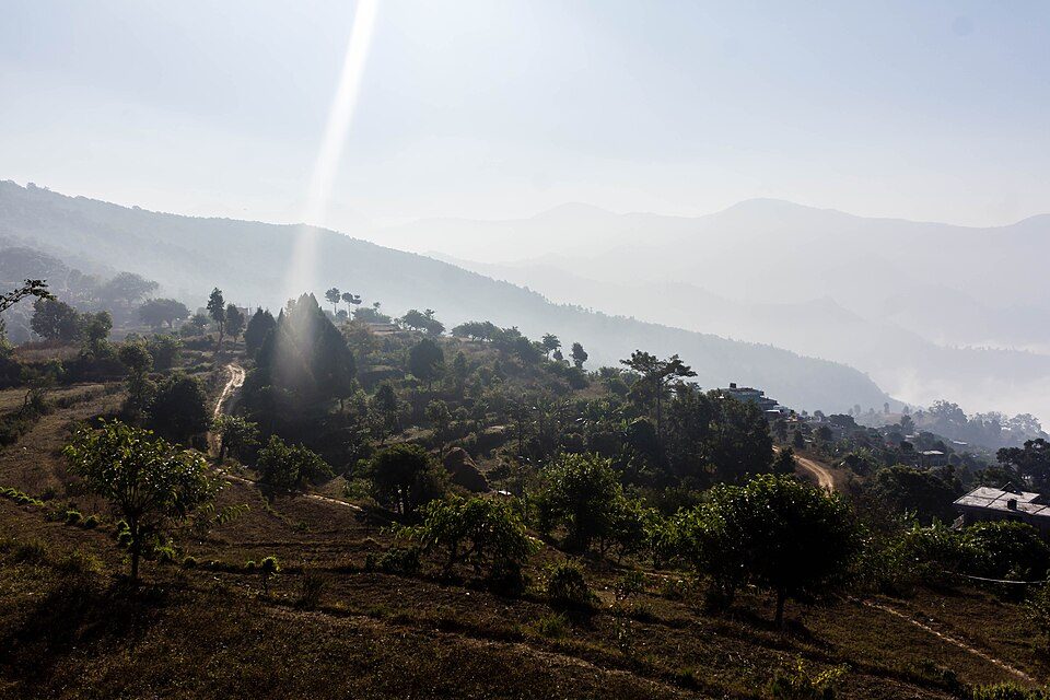 Hazy hills and valleys around the Bandipur ridge