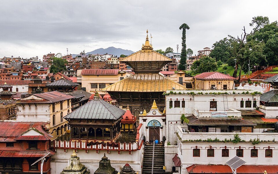 The gilded roofs of the Pashupatinath temple complex