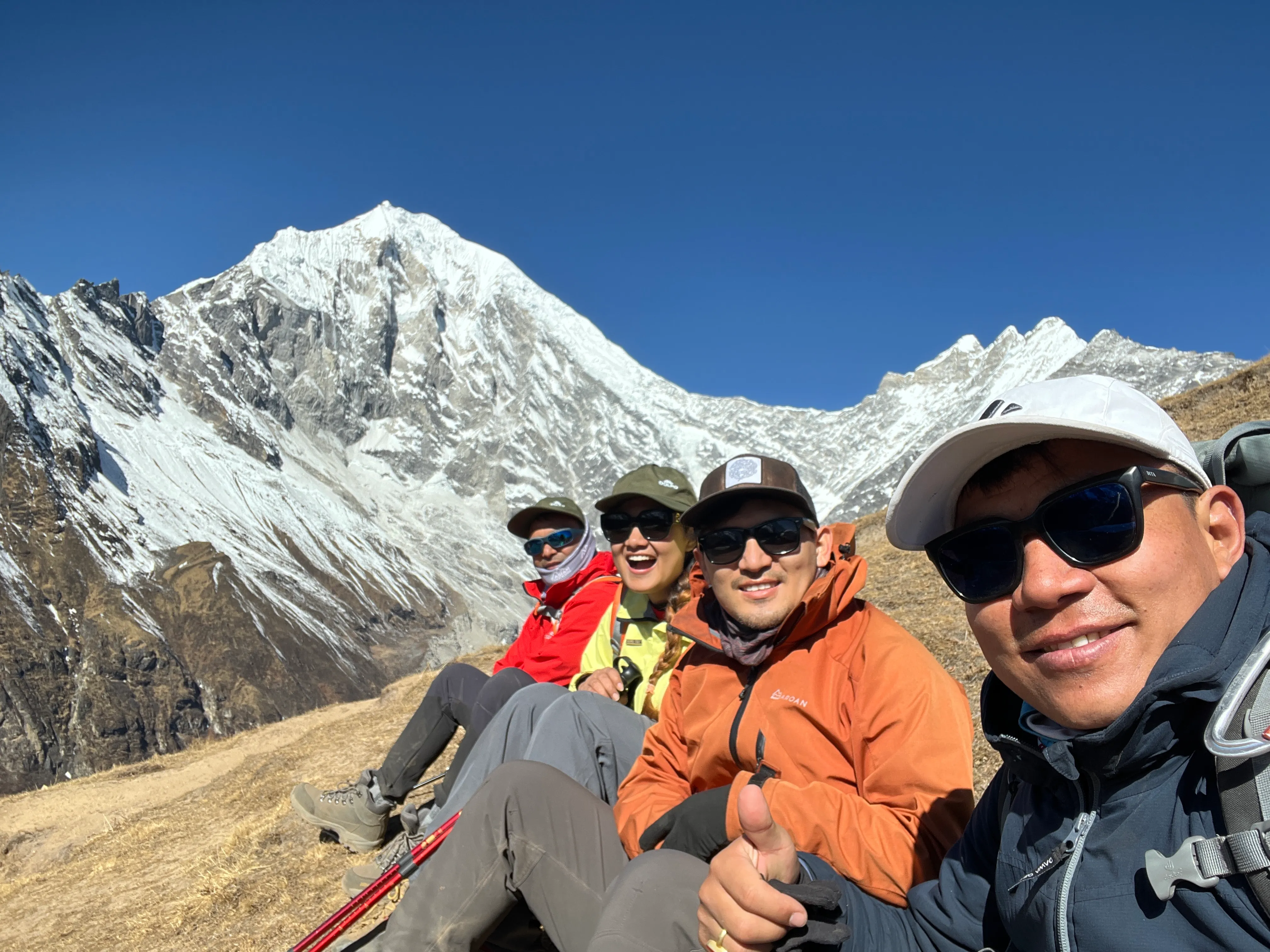 Trekking over Hillary Suspension Bridge