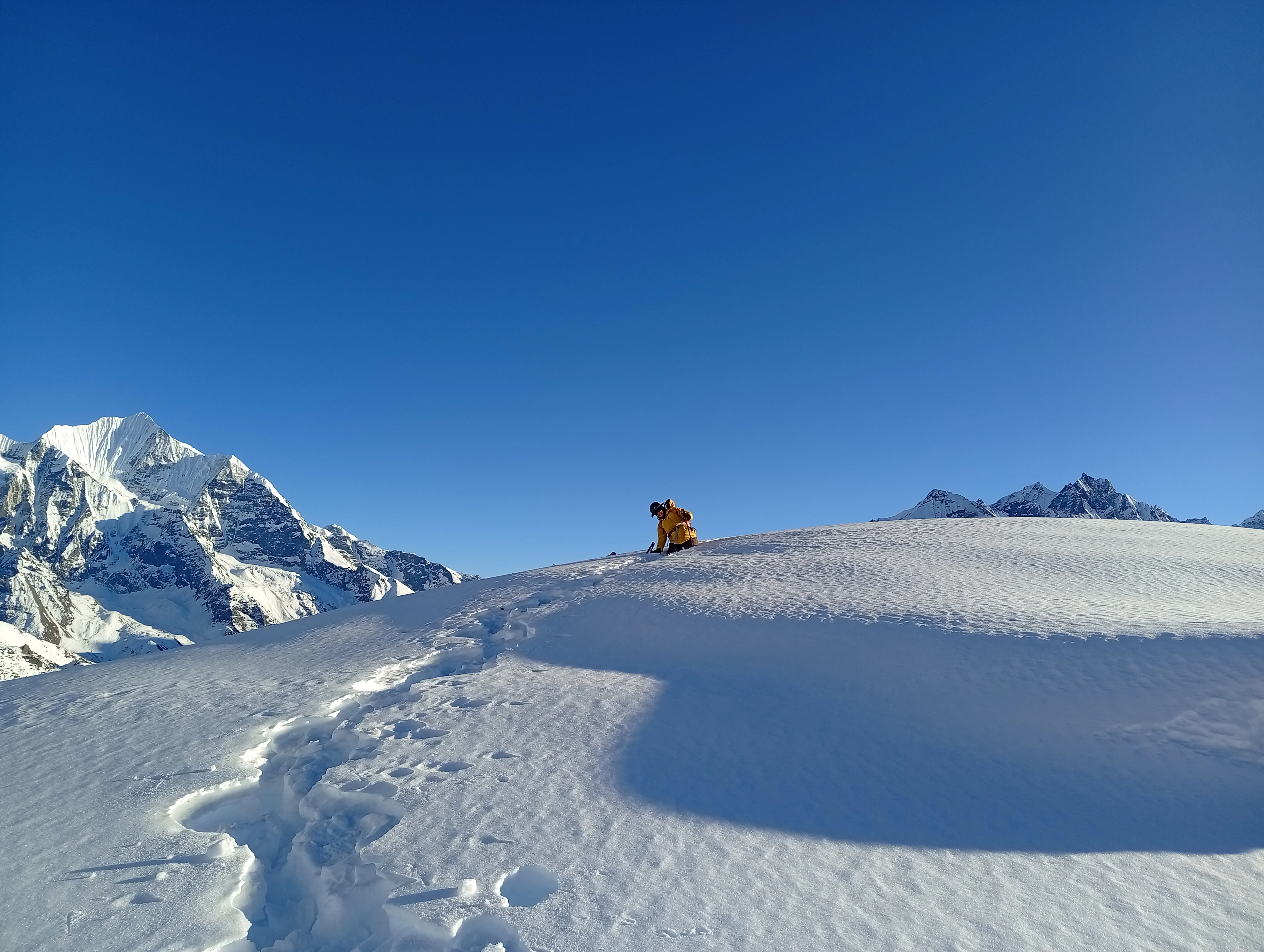 Trekking over Hillary Suspension Bridge