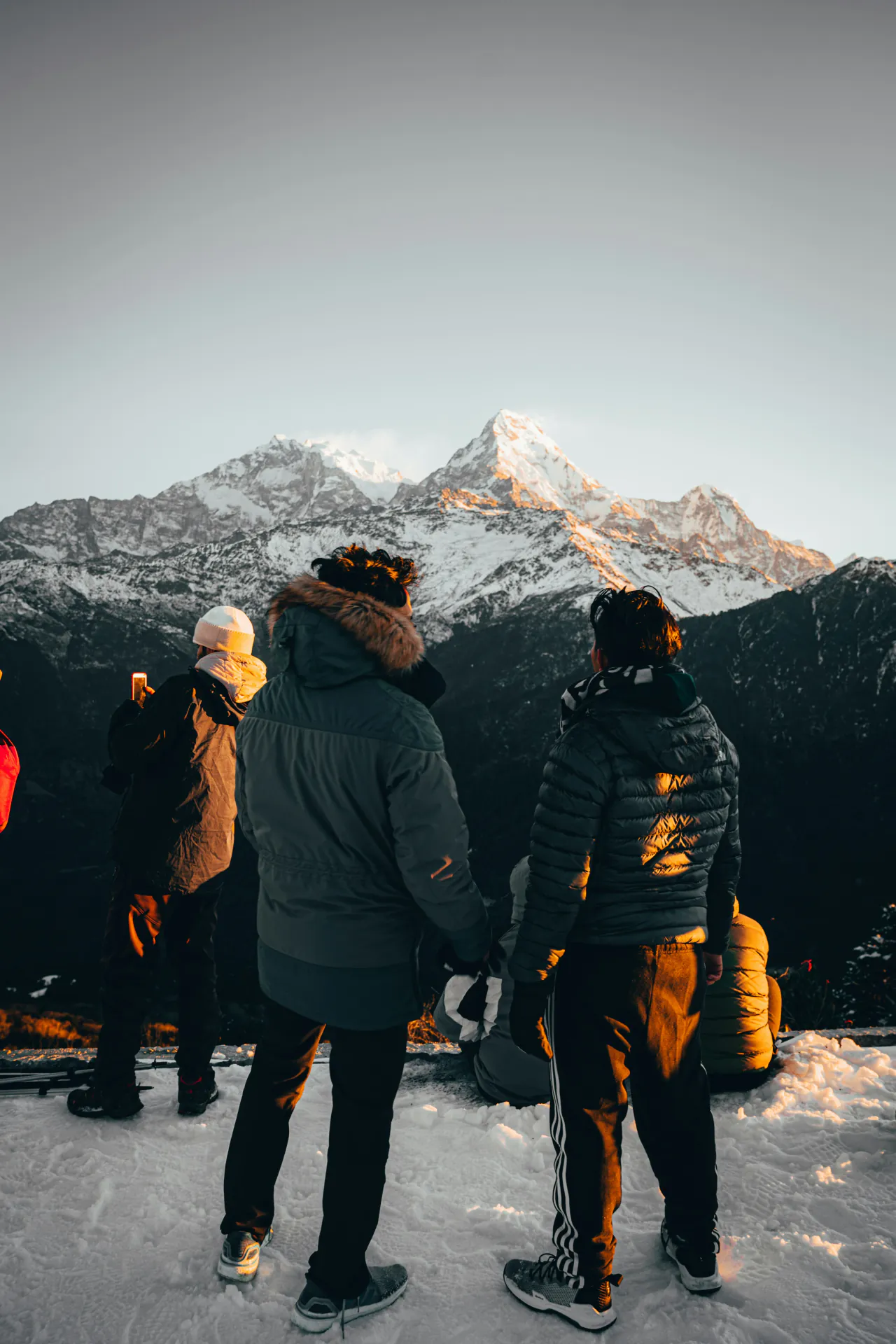 Poon Hill sunrise panorama with Dhaulagiri and Annapurna